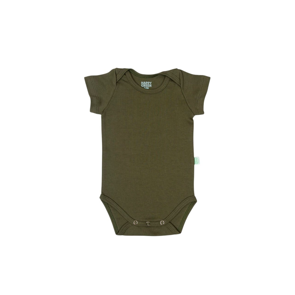 Body Manga Curta Verde Oliva