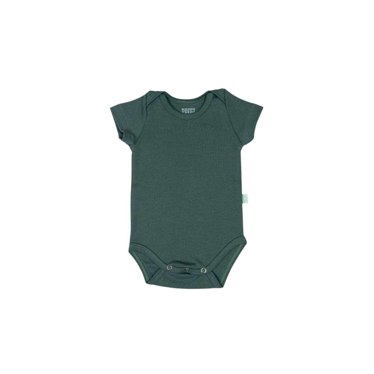 Body Manga Curta Verde Folha