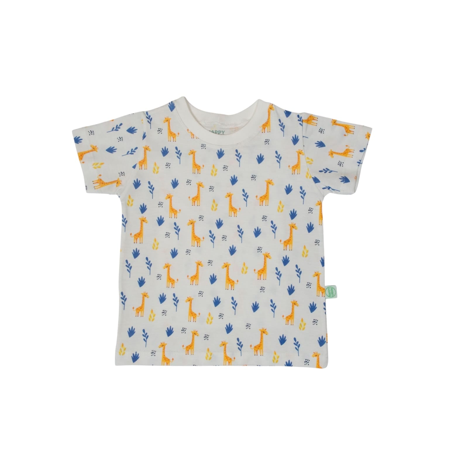 Camiseta Manga Curta Estampada Girafa