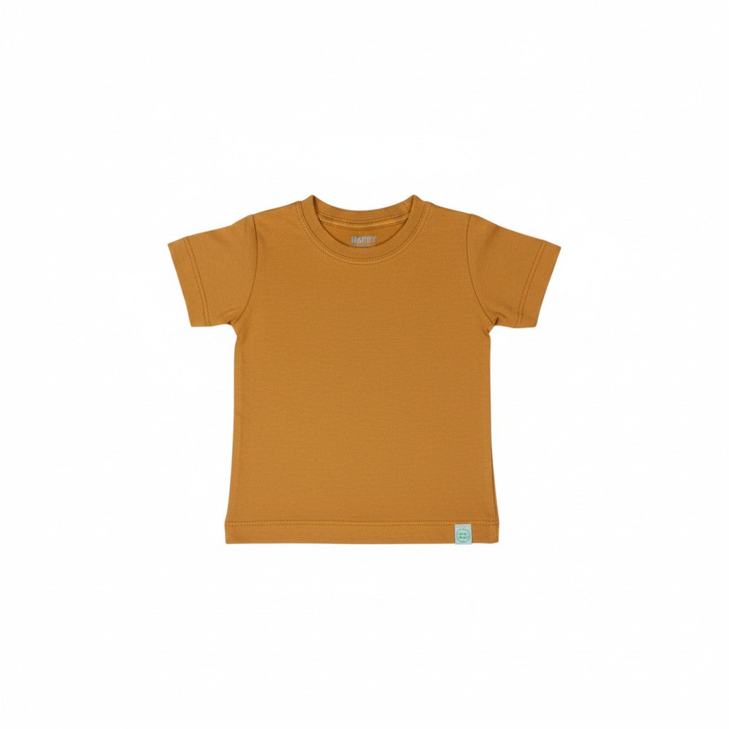 Camiseta Manga Curta Lisa Mostarda