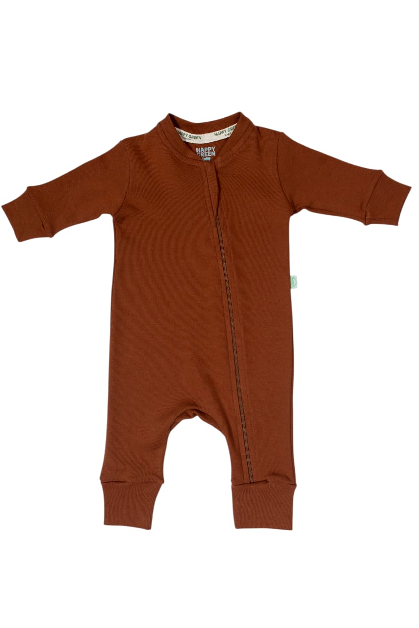 Macacão Ziper Marrom