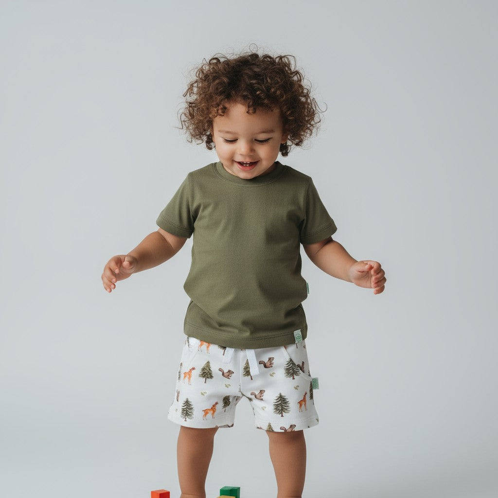 Camiseta Manga Curta Lisa Verde Oliva