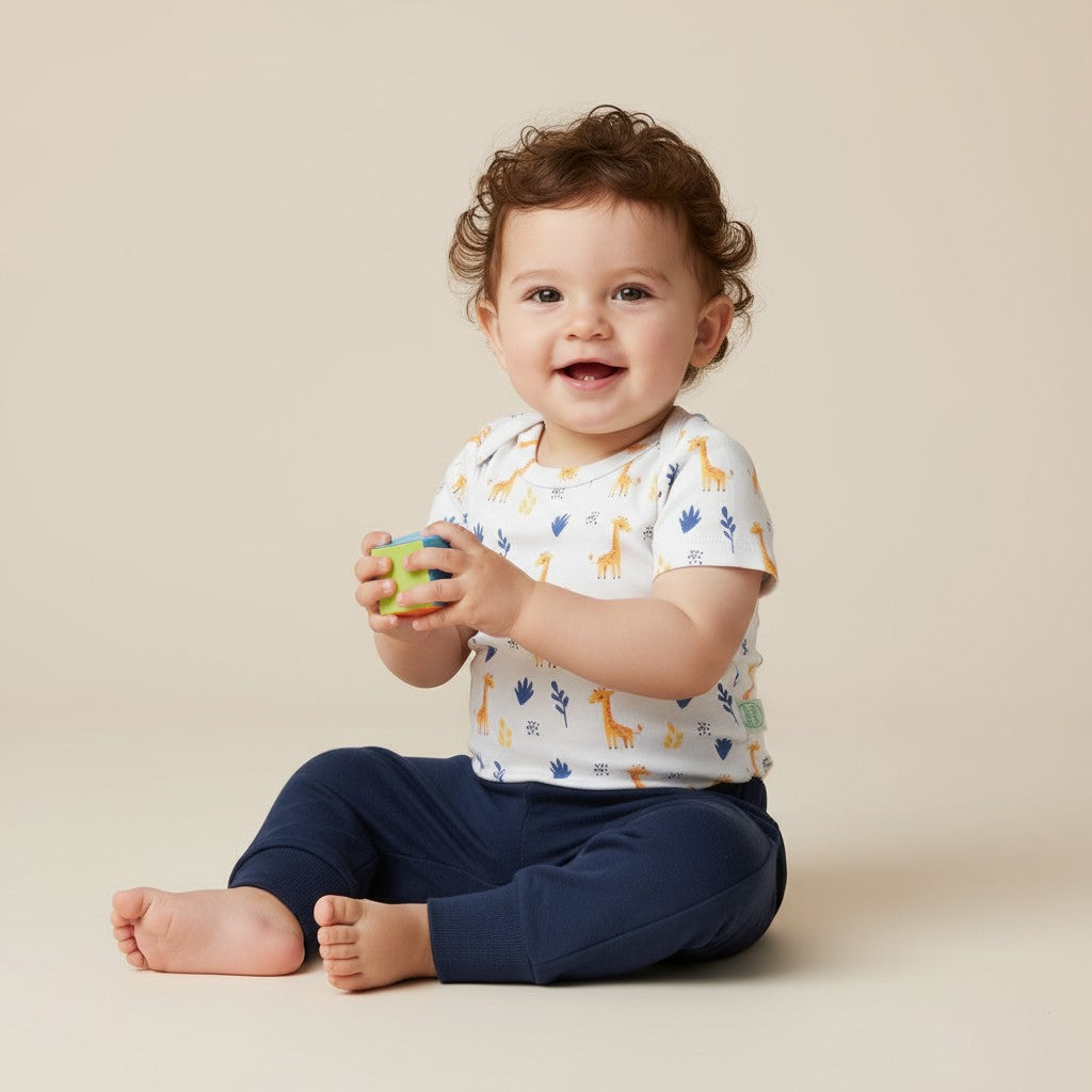 Body Manga Curta Girafa