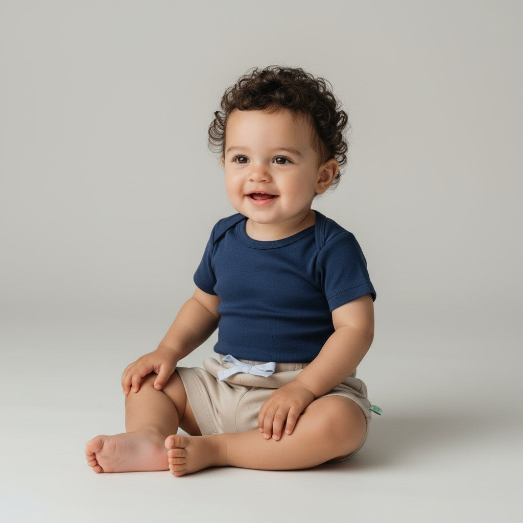 Body Manga Curta Marinho