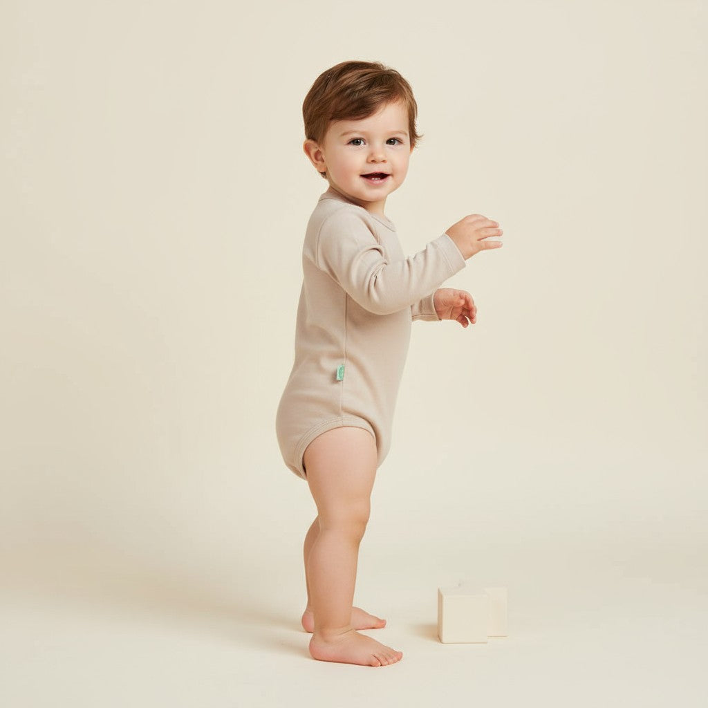 Body Manga Longa Bege