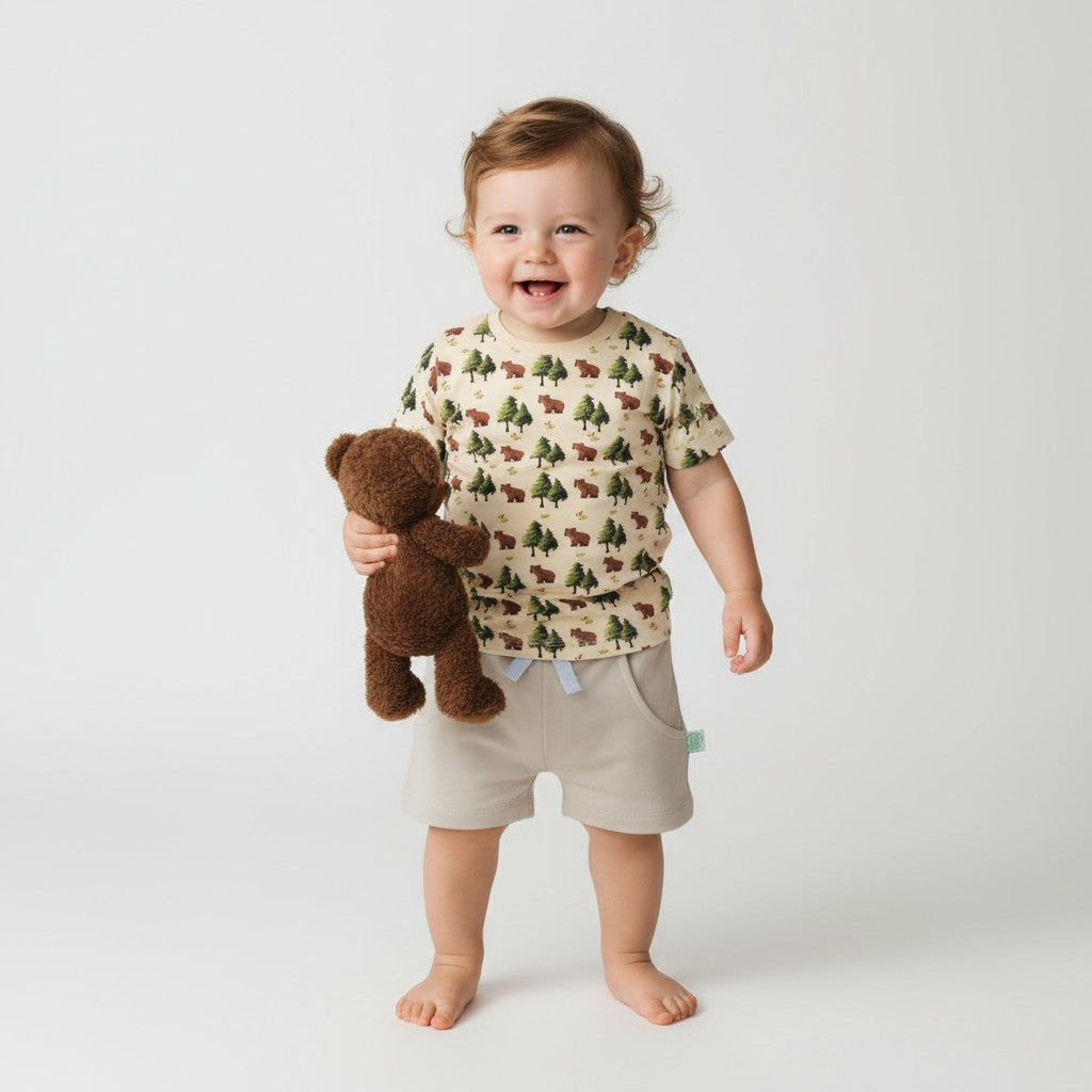 Camiseta Manga Curta Estampada Bear