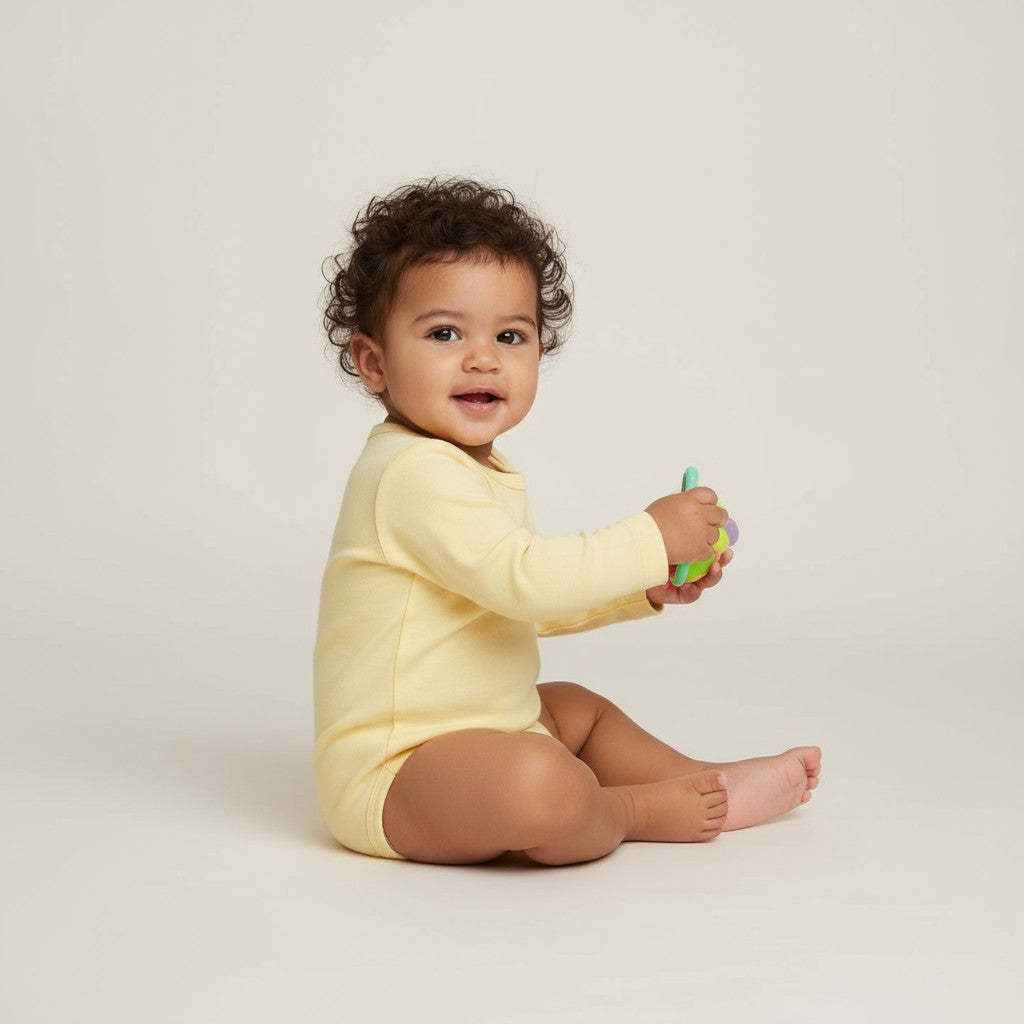 Body Manga Longa Amarelo