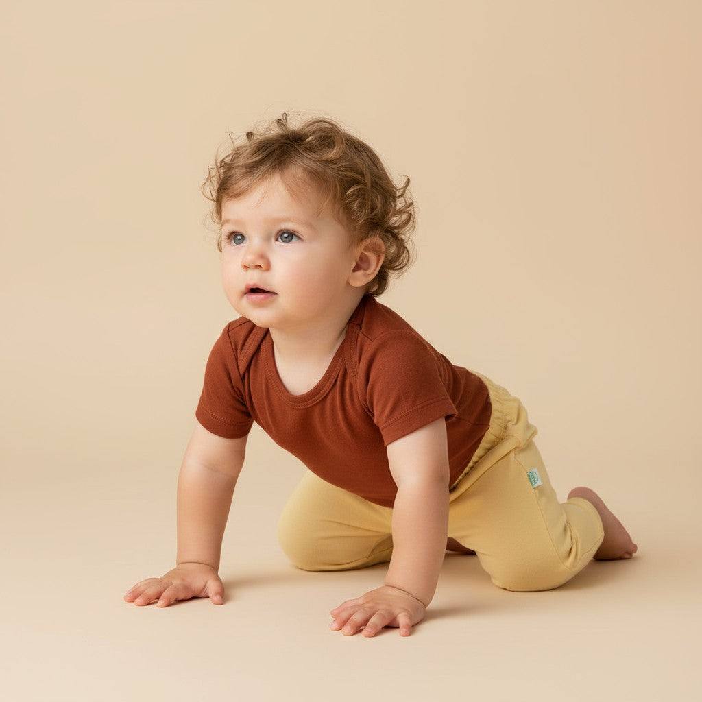 Body Manga Curta Marrom