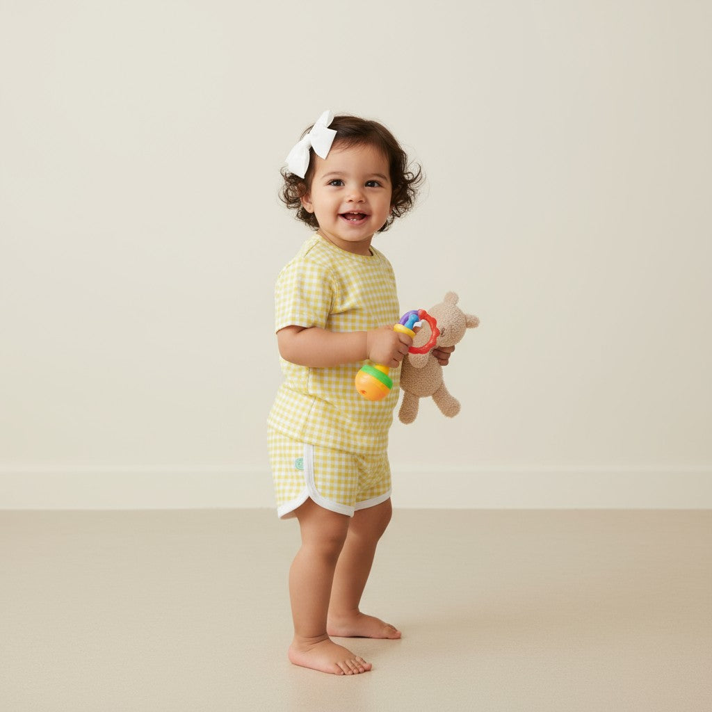 Conjunto Xadrez Amarelo