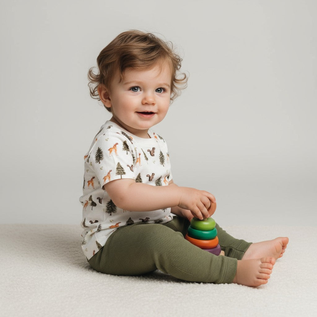 Calça Canelada Verde Oliva