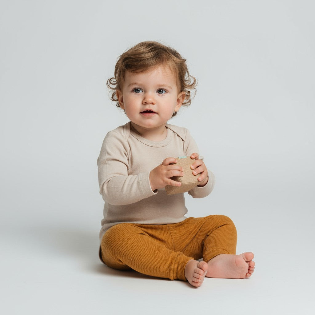 Calça Canelada Mostarda