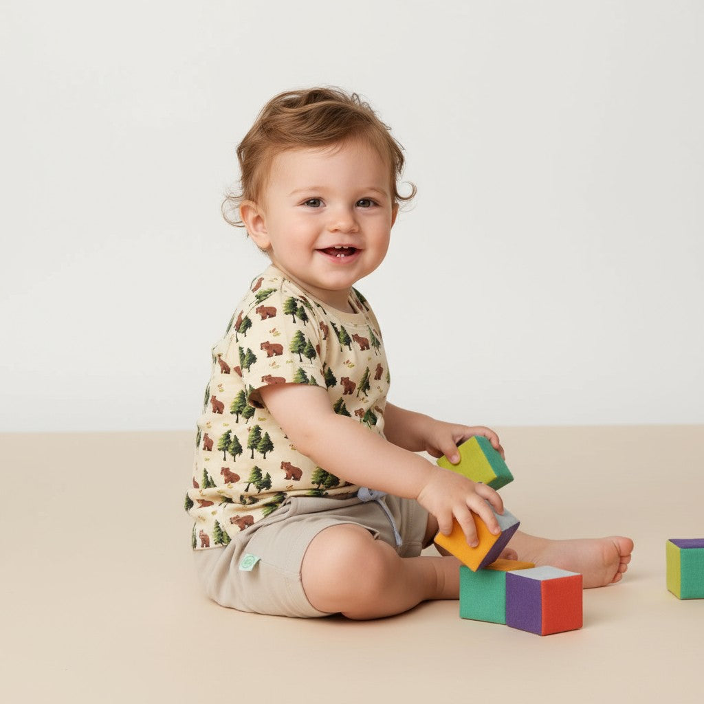 Camiseta Manga Curta Estampada Bear