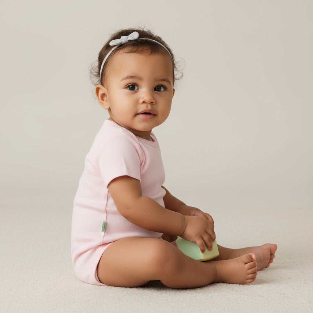 Body Manga Curta Rosa