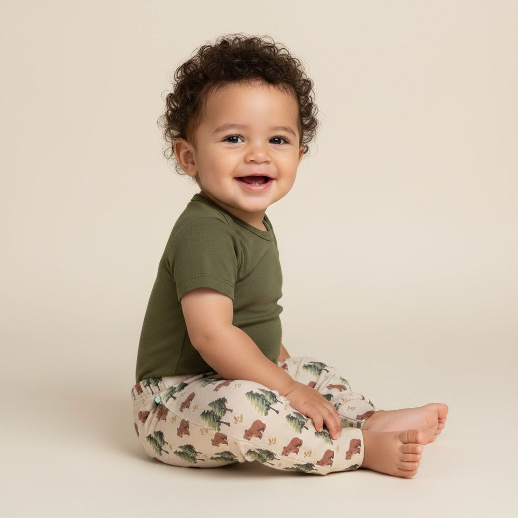 Body Manga Curta Verde Oliva