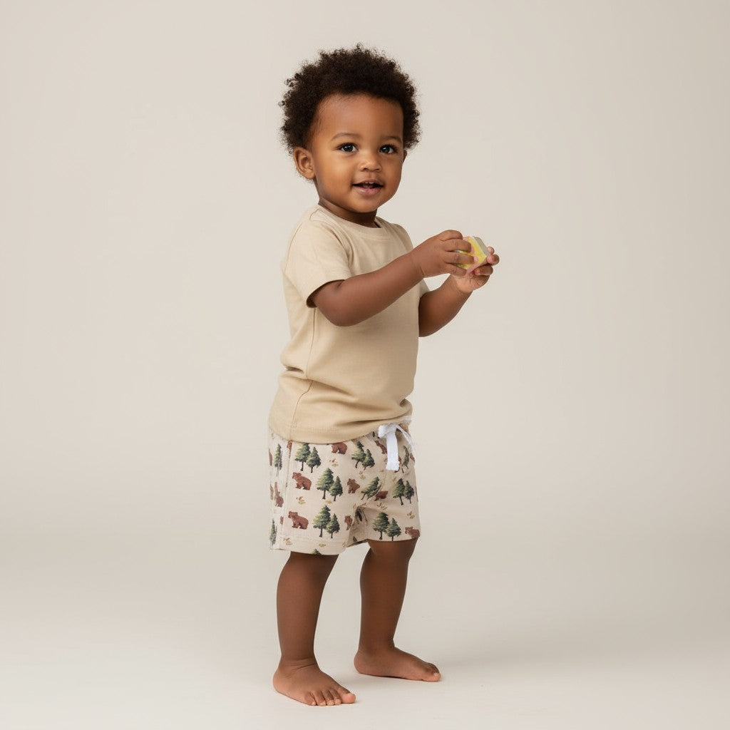 Camiseta Manga Curta Lisa Bege