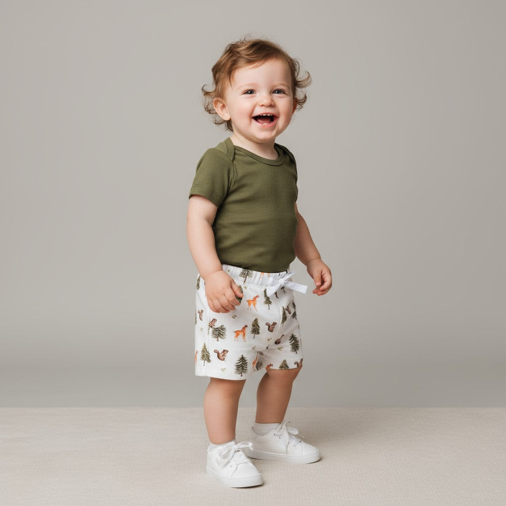 Body Manga Curta Verde Oliva