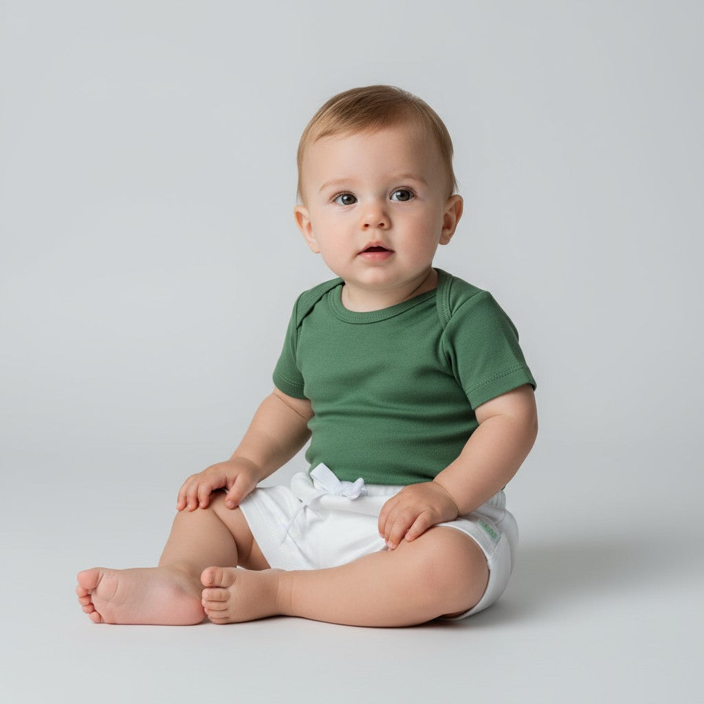 Body Manga Curta Verde Bandeira