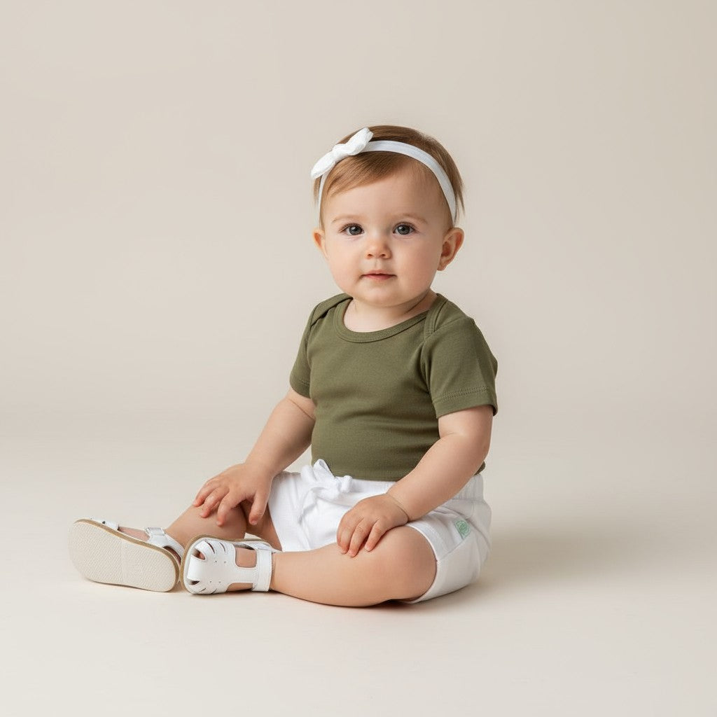 Body Manga Curta Verde Oliva