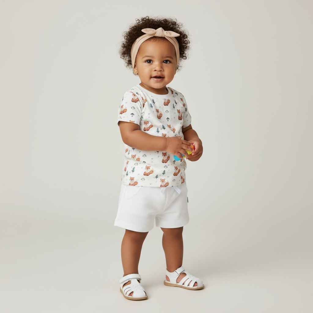 Camiseta Manga Curta Estampada Raposa