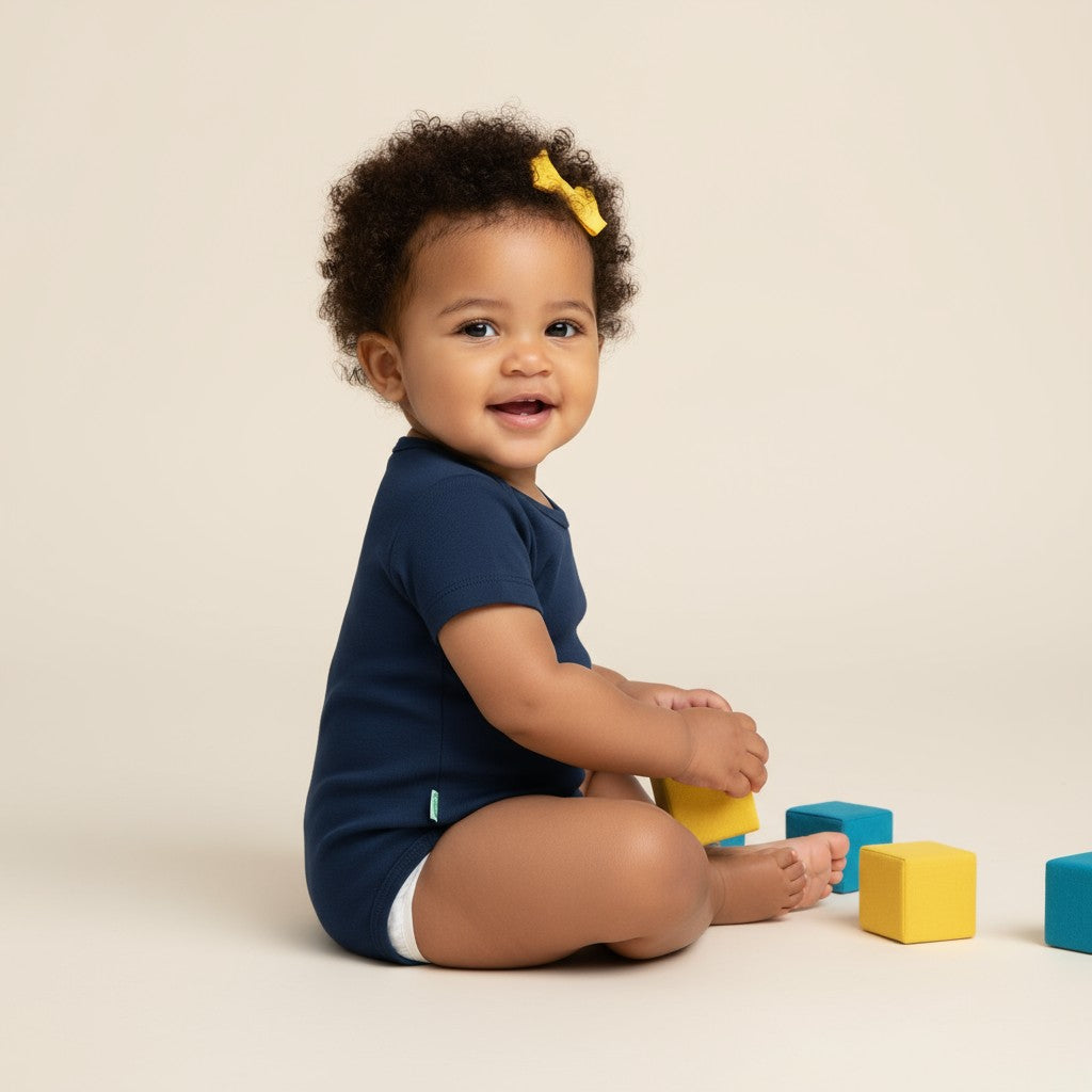 Body Manga Curta Marinho