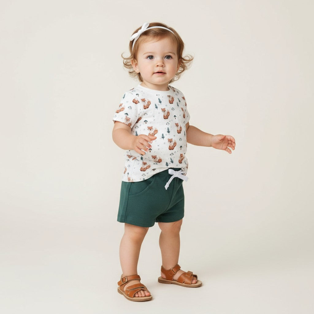 Camiseta Manga Curta Estampada Raposa