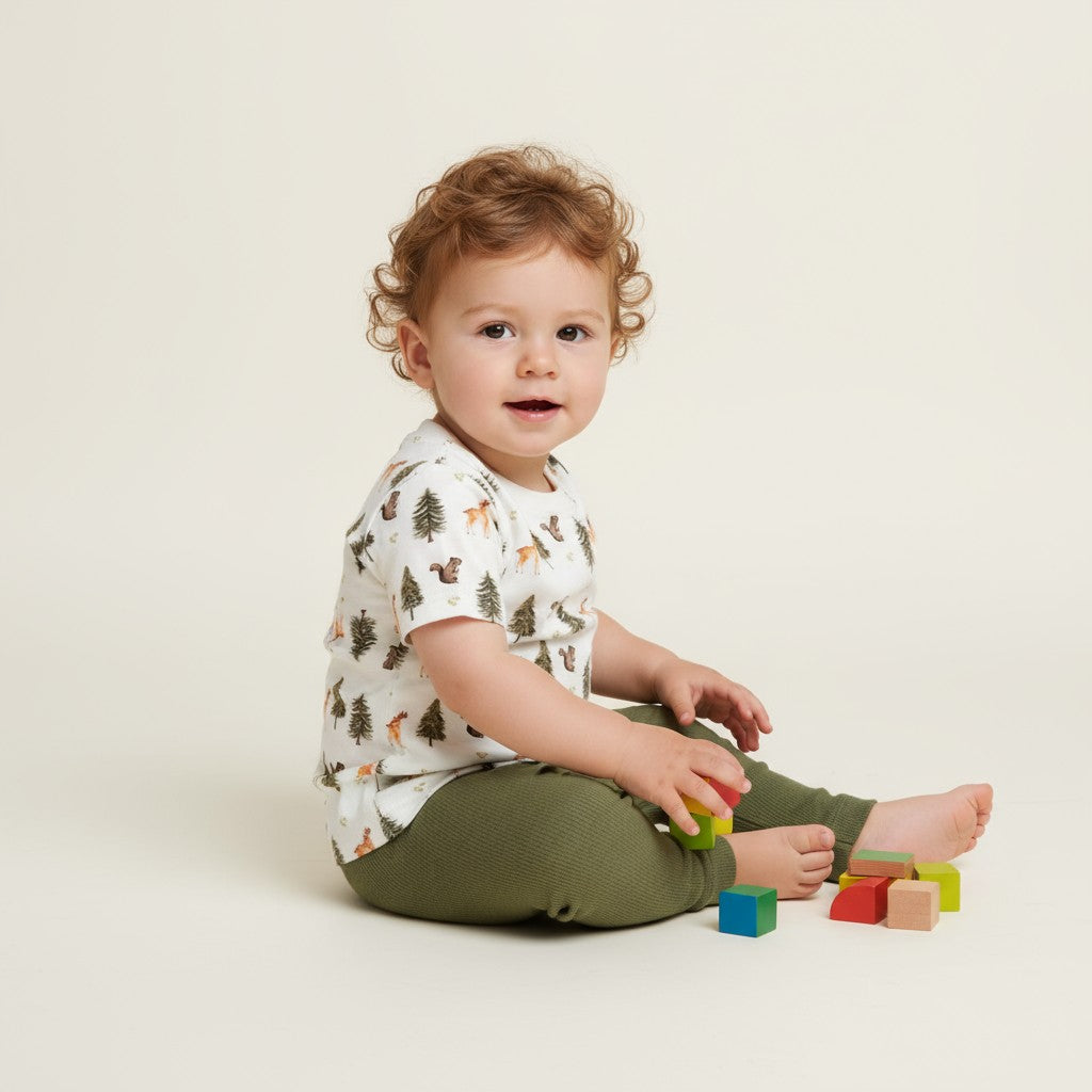 Calça Canelada Verde Oliva