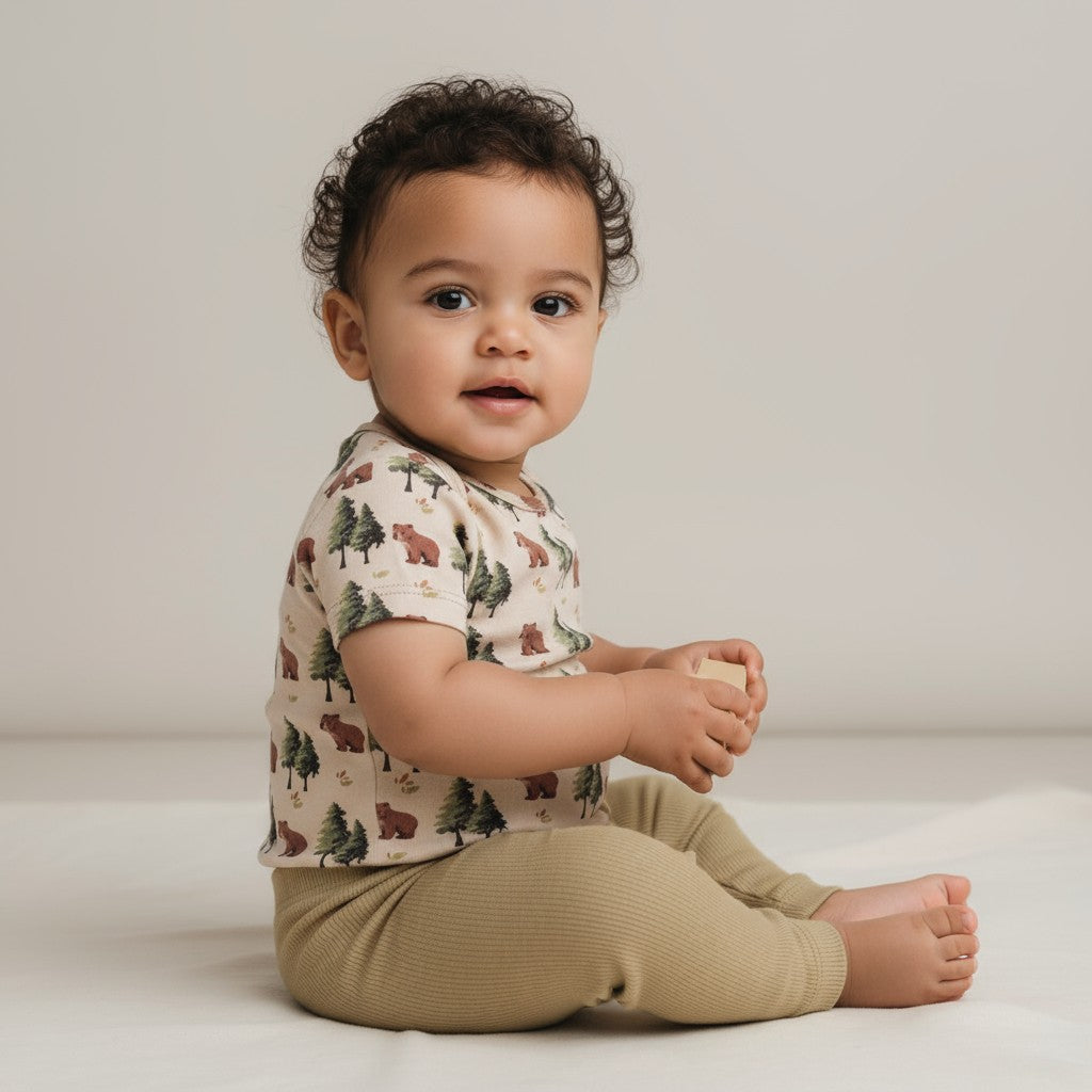 Calça Canelada Bege