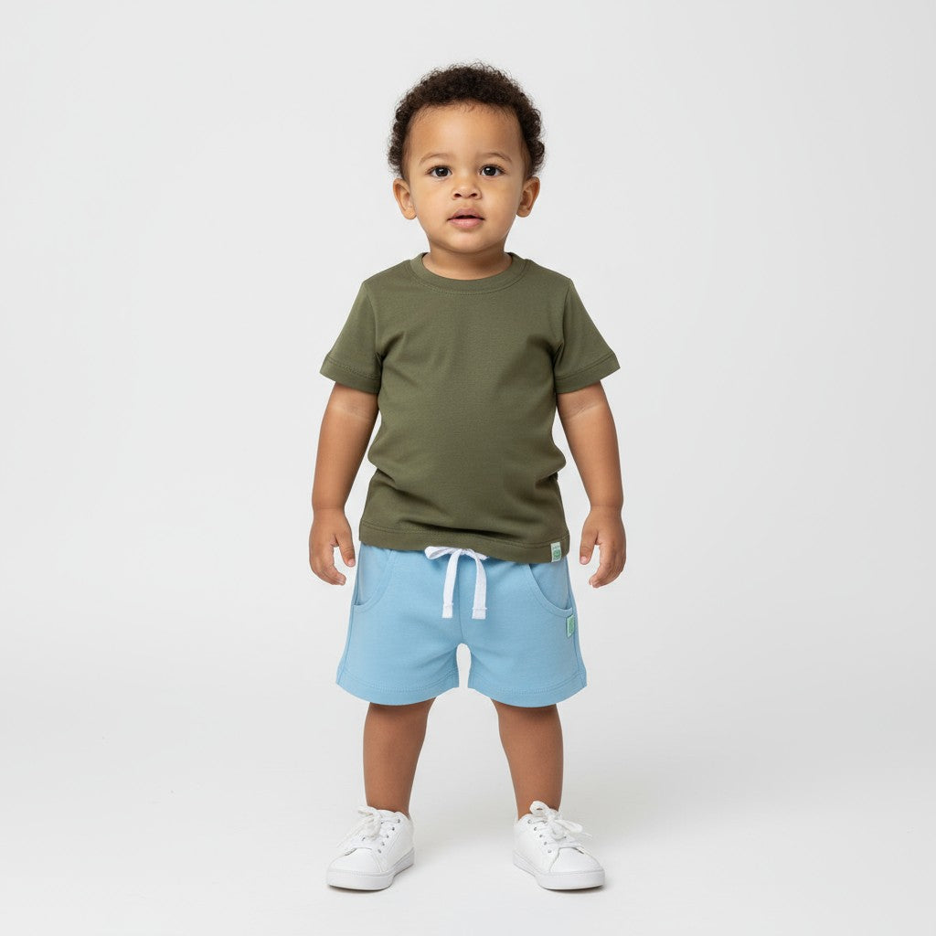 Camiseta Manga Curta Lisa Verde Oliva