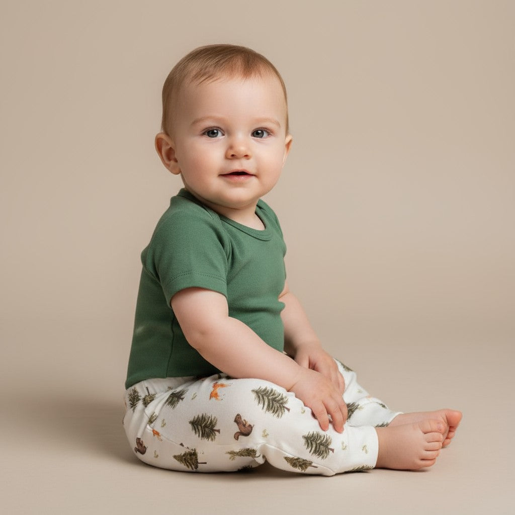 Body Manga Curta Verde Bandeira