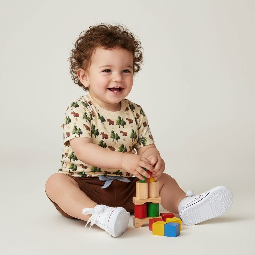 Camiseta Manga Curta Estampada Bear