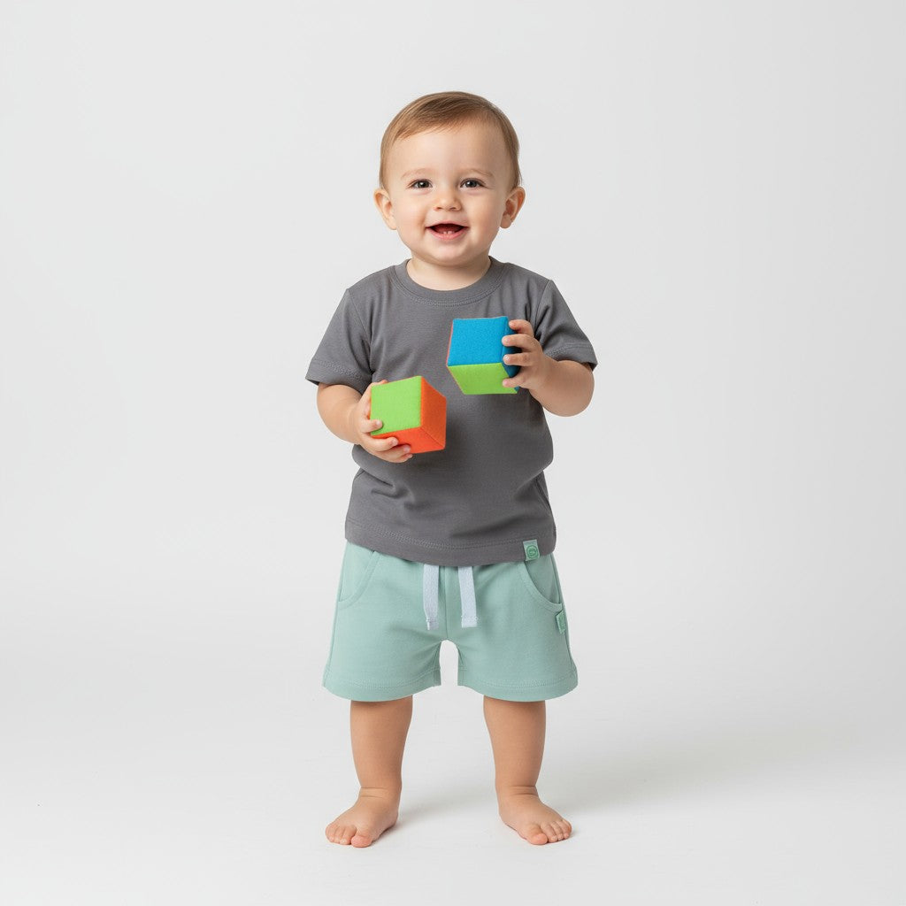 Camiseta Manga Curta Lisa Cinza