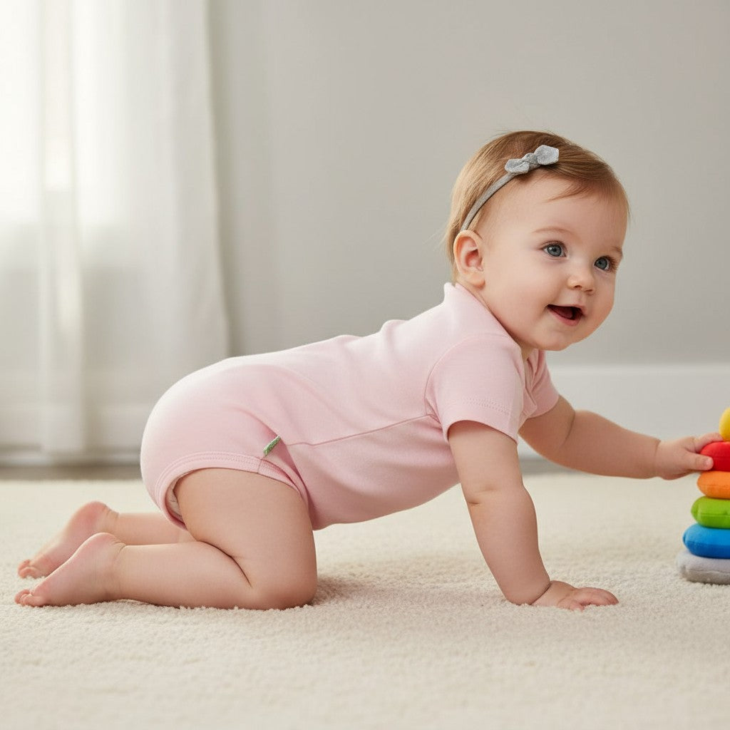 Body Manga Curta Rosa