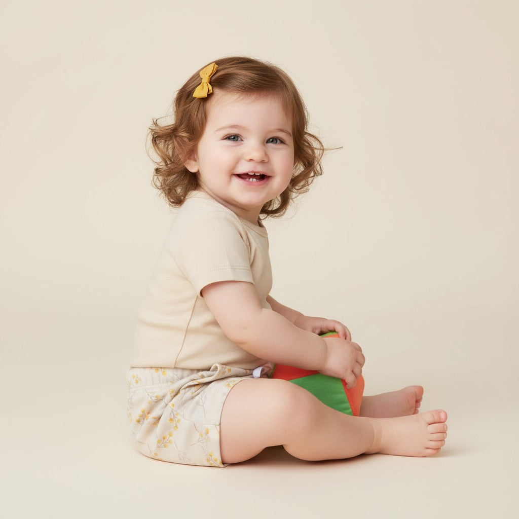 Body Manga Curta Bege