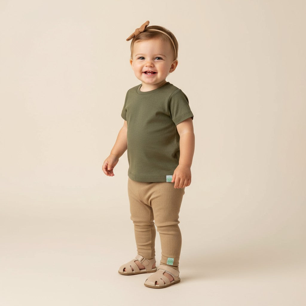 Calça Canelada Bege